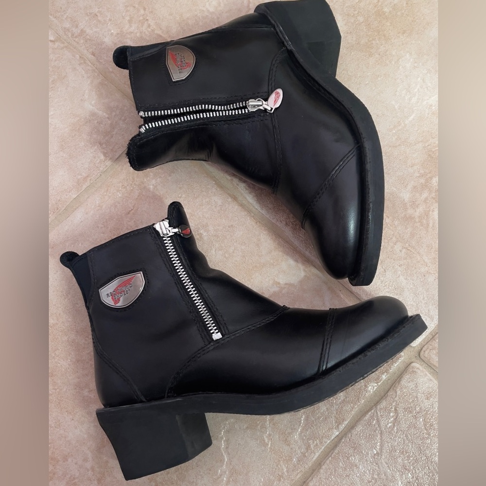 Red Wing Leather Moto Boots High Quality
